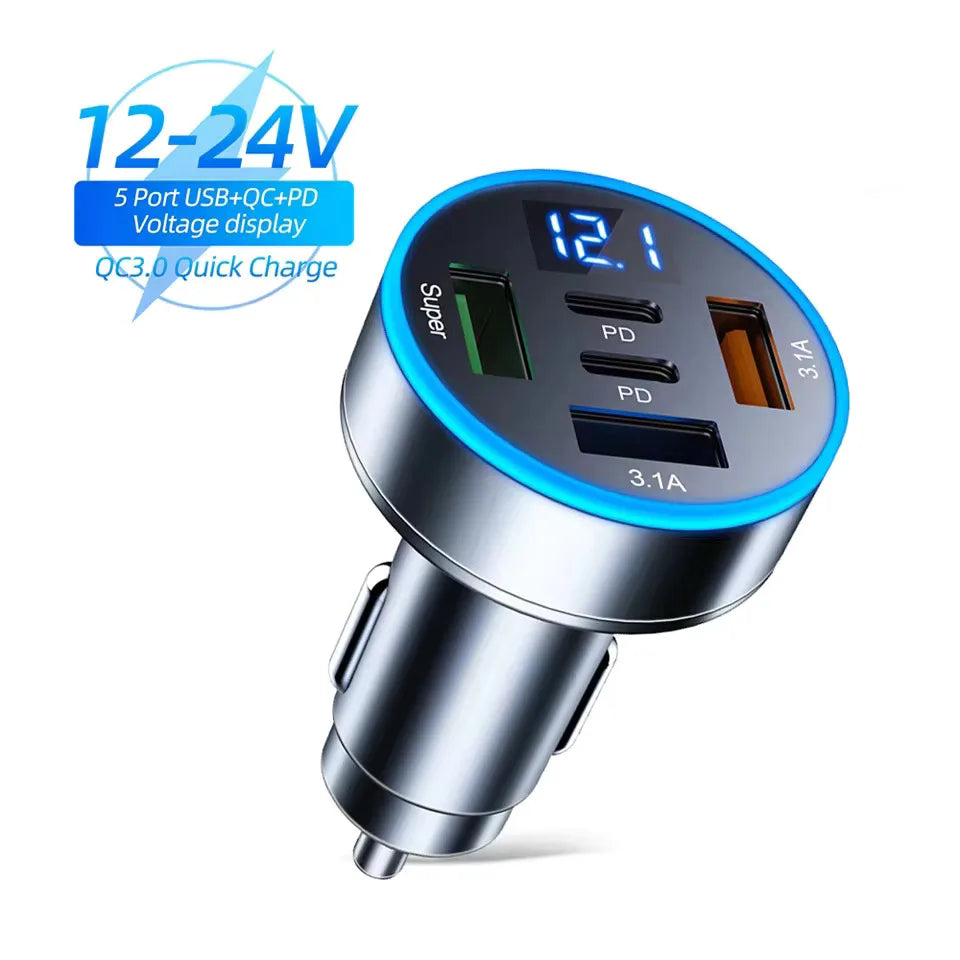 USB C CAR FAST CHARGER (5 PORT)