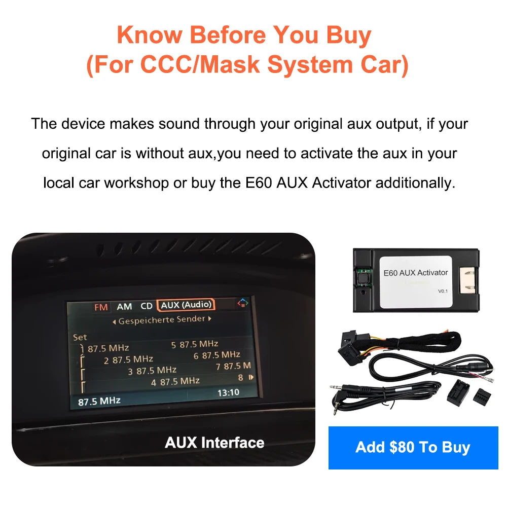 8.8“ Wireless Carplay Android Auto For BMW 3 Series E90 E91 E92 E93 CCC CIC System 2005-2012