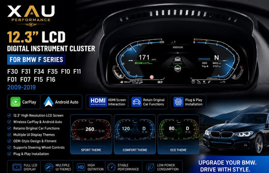 Digital Cluster For 3/4 Series F30 F31 F32 2011-2020 Wireless CarPlay and Android Auto