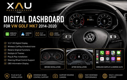 VW Golf MK7 2014-2020 Digital Dashboard (CARPLAY)
