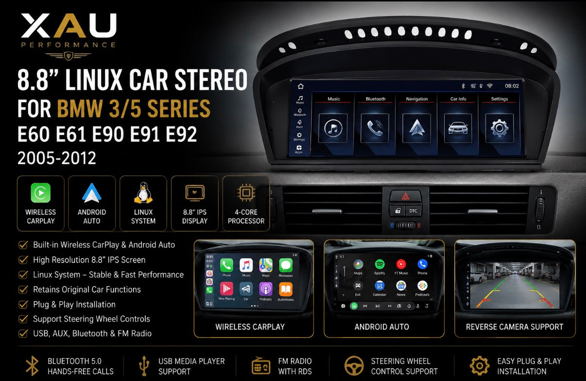 8.8“ Wireless Carplay Android Auto For BMW 3 Series E90 E91 E92 E93 CCC CIC System 2005-2012