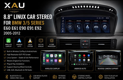 8.8“ Wireless Carplay Android Auto For BMW 3 Series E90 E91 E92 E93 CCC CIC System 2005-2012